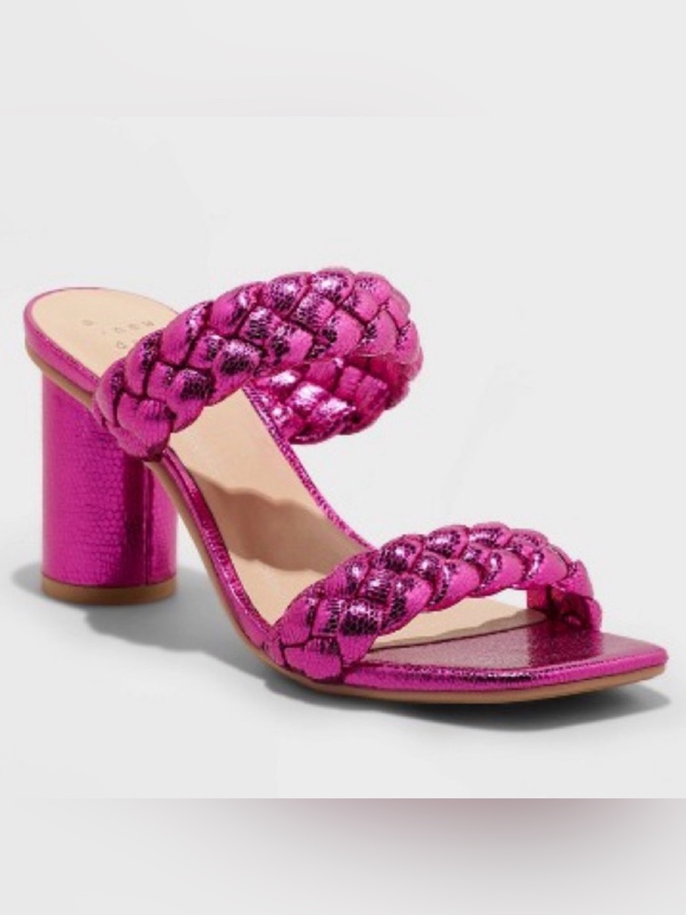 a new day basil metallic pink mule sandals